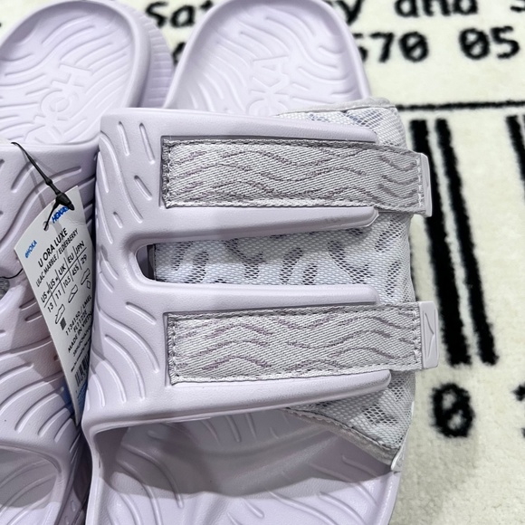Hoka Ora Luxe Recovery Slides - LILAC MARBLE / ELDERBERRY - Picture 5 of 7